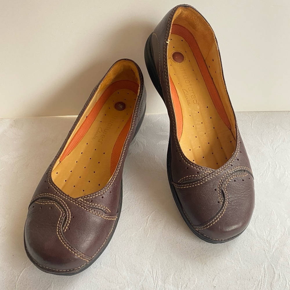 Clarks Brown Leather Flats